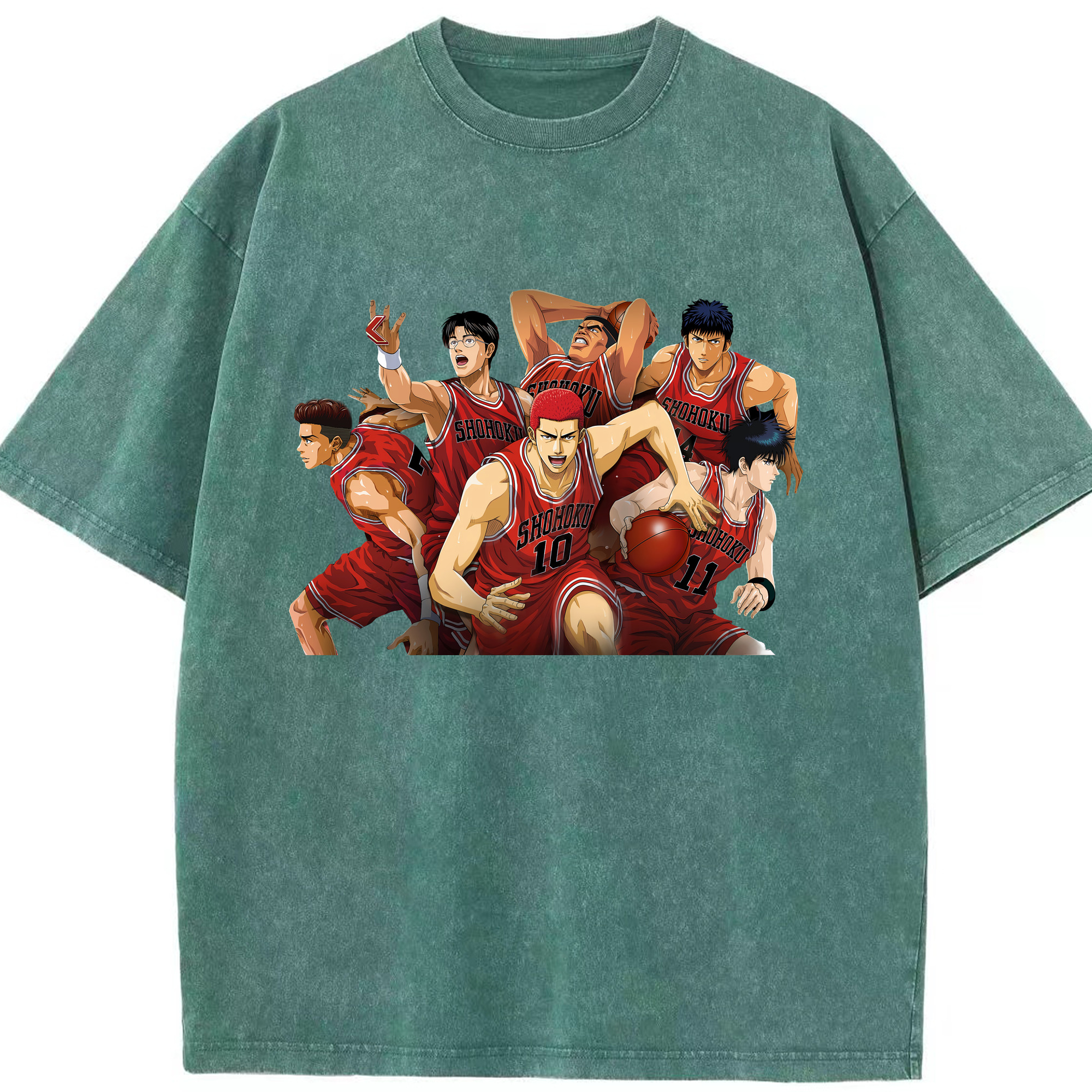 （画像用） SLAM DUNK／スラムダンク 綿100% ヴィンテージ風 半袖Tシャツ（フロントプリント）